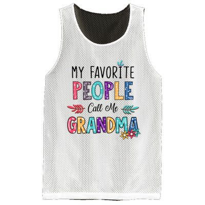 My Favorite People Call Me Grandma Floral Art Mother Day Mesh Reversible Basketball Jersey Tank