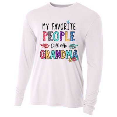 My Favorite People Call Me Grandma Floral Art Mother Day Cooling Performance Long Sleeve Crew