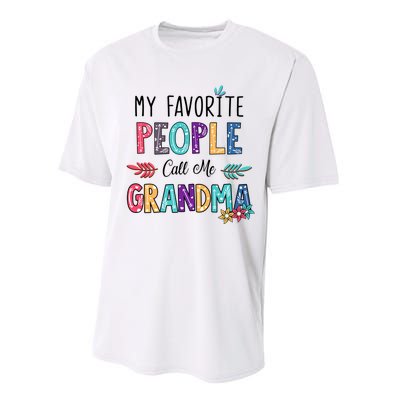 My Favorite People Call Me Grandma Floral Art Mother Day Performance Sprint T-Shirt