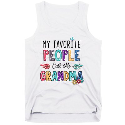 My Favorite People Call Me Grandma Floral Art Mother Day Tank Top