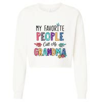 My Favorite People Call Me Grandma Floral Art Mother Day Cropped Pullover Crew