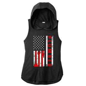 Mechanic Flag Patriotic Mechanic USA Flag Ladies PosiCharge Tri-Blend Wicking Draft Hoodie Tank