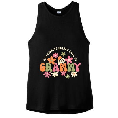 My Favorite People Call Me Grammy Groovy Gift For Grandma Ladies PosiCharge Tri-Blend Wicking Tank