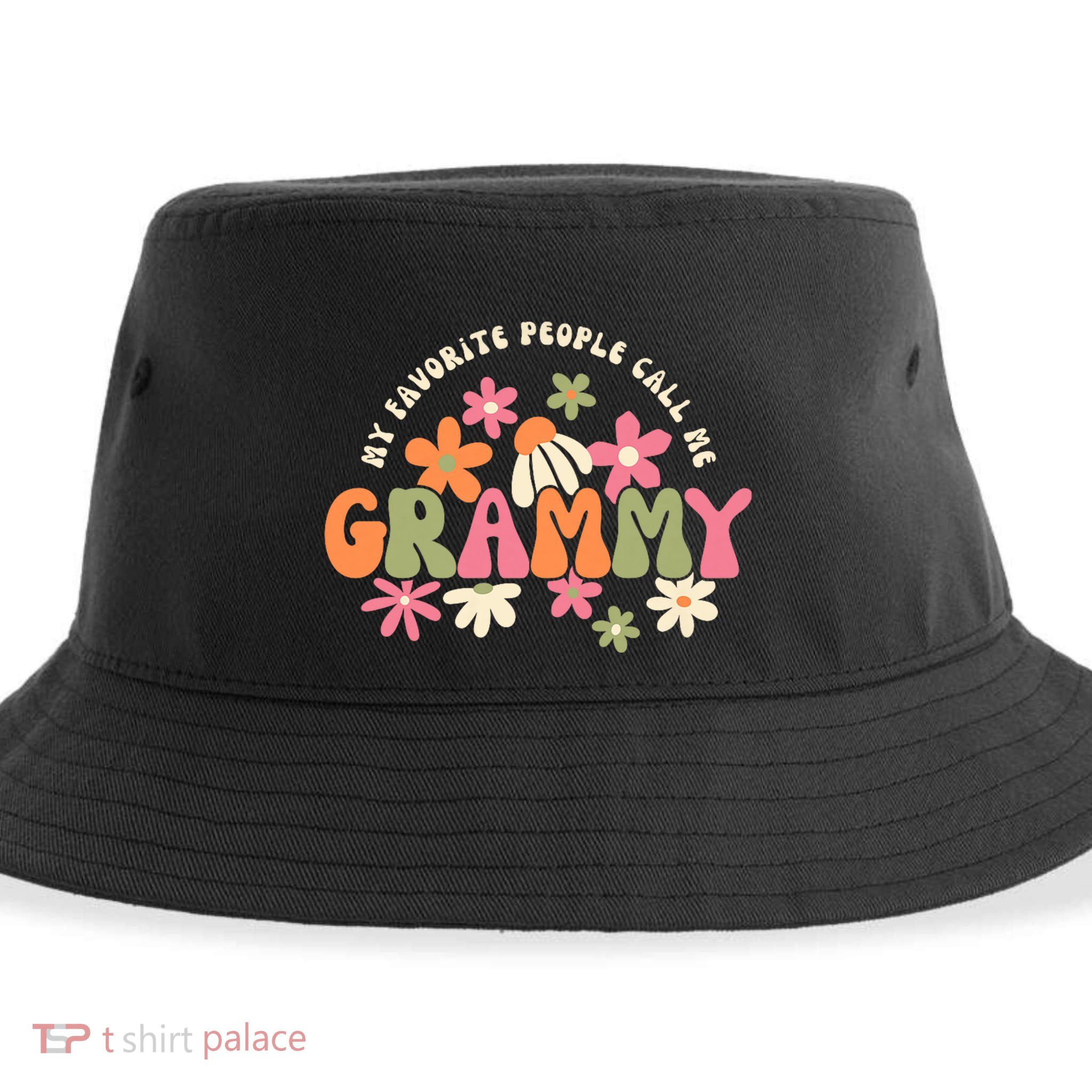 My Favorite People Call Me Grammy Groovy Gift For Grandma Sustainable Bucket Hat