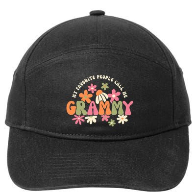 My Favorite People Call Me Grammy Groovy Gift For Grandma 7-Panel Snapback Hat