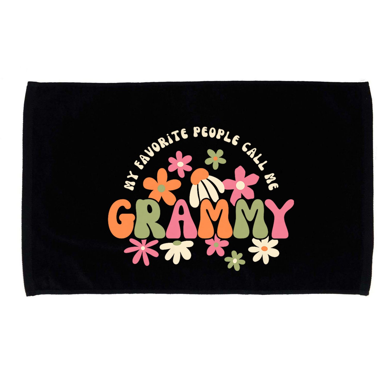 My Favorite People Call Me Grammy Groovy Gift For Grandma Microfiber Hand Towel