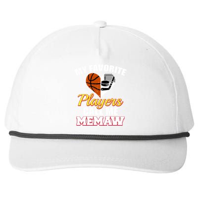 My Favorite Players Call Me Memaw Basketball Hockey Memaw Gift Snapback Five-Panel Rope Hat