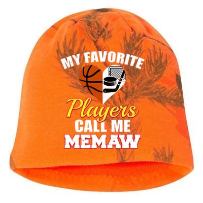 My Favorite Players Call Me Memaw Basketball Hockey Memaw Gift Kati - Camo Knit Beanie