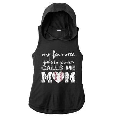 My Favorite Player Calls Me Mom Baseball Vintage Cute Gift Ladies PosiCharge Tri-Blend Wicking Draft Hoodie Tank