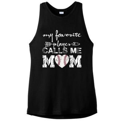 My Favorite Player Calls Me Mom Baseball Vintage Cute Gift Ladies PosiCharge Tri-Blend Wicking Tank