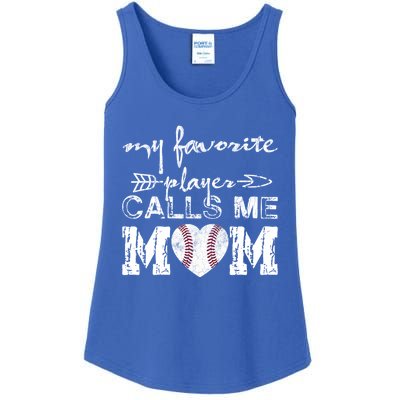 My Favorite Player Calls Me Mom Baseball Vintage Cute Gift Ladies Essential Tank