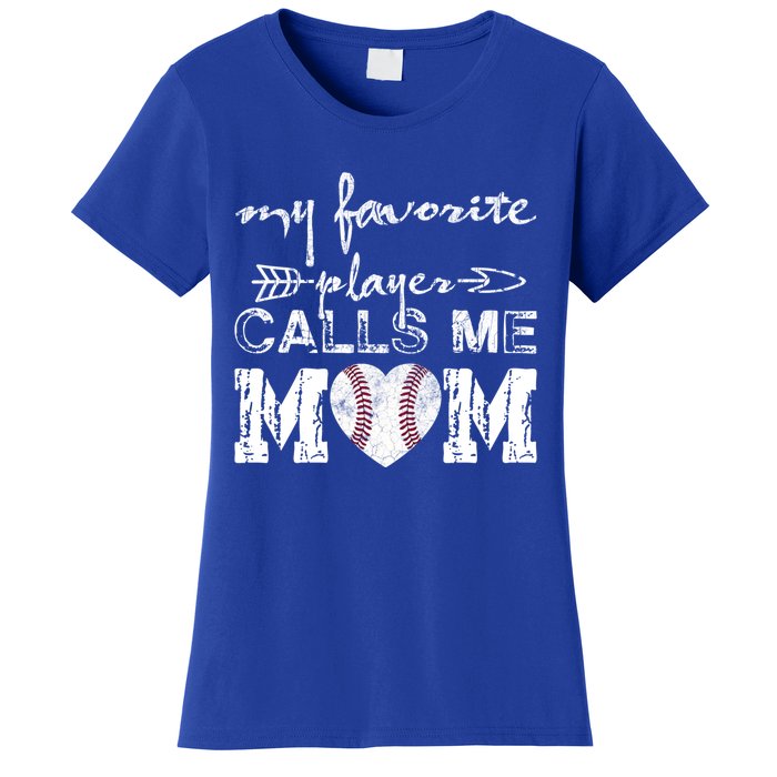 My Favorite Player Calls Me Mom Baseball Vintage Cute Gift Women's T-Shirt