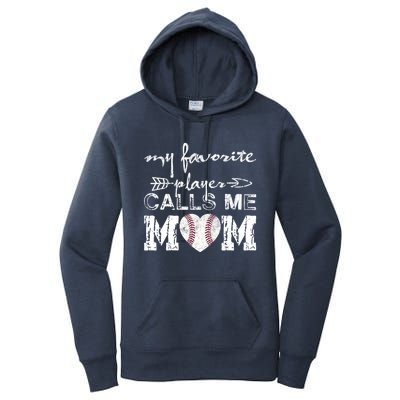 My Favorite Player Calls Me Mom Baseball Vintage Cute Gift Women's Pullover Hoodie