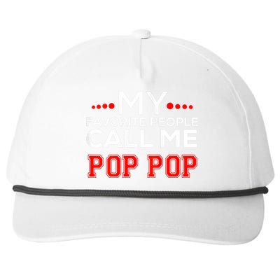 My Favorite People Call Me Pop Pop Snapback Five-Panel Rope Hat