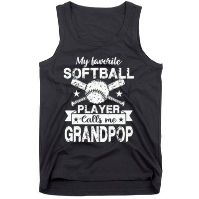 My Favorite Player Calls Me Grandpop Baseball Softball Tank Top