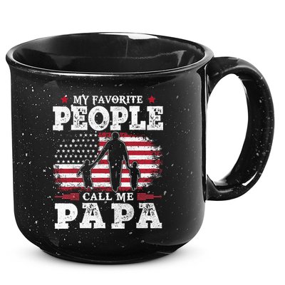 My Favorite People Call Me Papa Flag Gifts Dad Fathers Day 15oz Campfire Ceramic Mug