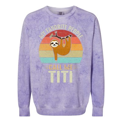 My Favorite People Call Me Titi Cute Sloth Lover Grandma Colorblast Crewneck Sweatshirt