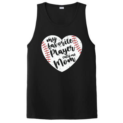 My Favorite Player Calls Me Mom Heart Baseball Player Gift PosiCharge Competitor Tank