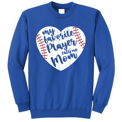 My Favorite Player Calls Me Mom Heart Baseball Player Gift Sweatshirt