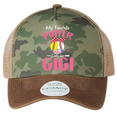 My Favorite Player Calls Me Gigi Funny Softball Baseball Legacy Tie Dye Trucker Hat