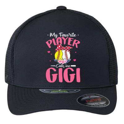 My Favorite Player Calls Me Gigi Funny Softball Baseball Flexfit Unipanel Trucker Cap