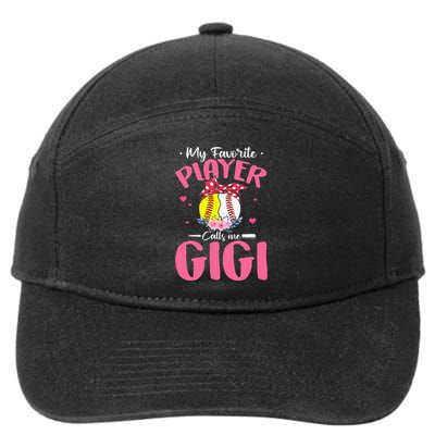 My Favorite Player Calls Me Gigi Funny Softball Baseball 7-Panel Snapback Hat