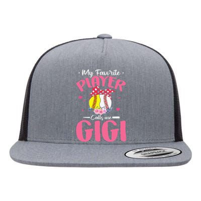 My Favorite Player Calls Me Gigi Funny Softball Baseball Flat Bill Trucker Hat