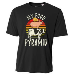 My Food Pyramid Meat Eater Carnivore Diet Food Nutrition Fun Cooling Performance Crew T-Shirt