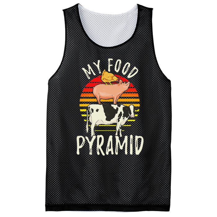 My Food Pyramid Meat Eater Carnivore Diet Food Nutrition Fun Mesh Reversible Basketball Jersey Tank