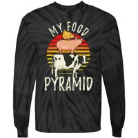 My Food Pyramid Meat Eater Carnivore Diet Food Nutrition Fun Tie-Dye Long Sleeve Shirt