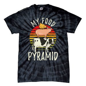 My Food Pyramid Meat Eater Carnivore Diet Food Nutrition Fun Tie-Dye T-Shirt