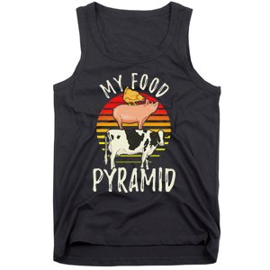 My Food Pyramid Meat Eater Carnivore Diet Food Nutrition Fun Tank Top