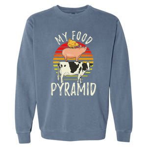 My Food Pyramid Meat Eater Carnivore Diet Food Nutrition Fun Garment-Dyed Sweatshirt