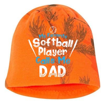 My Favorite Player Calls Me Dad Softball Player Softball Gift Kati - Camo Knit Beanie