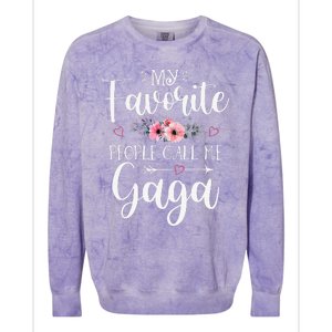 My Favorite People Call Me Gaga Funny Floral Mother's Day Colorblast Crewneck Sweatshirt