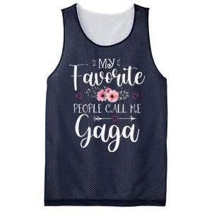 My Favorite People Call Me Gaga Funny Floral Mother's Day Mesh Reversible Basketball Jersey Tank