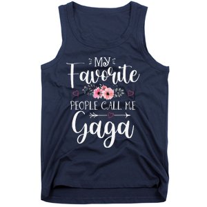 My Favorite People Call Me Gaga Funny Floral Mother's Day Tank Top