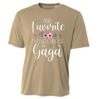 My Favorite People Call Me Gaga Funny Floral Mother's Day Cooling Performance Crew T-Shirt