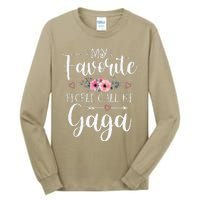 My Favorite People Call Me Gaga Funny Floral Mother's Day Tall Long Sleeve T-Shirt