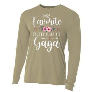 My Favorite People Call Me Gaga Funny Floral Mother's Day Cooling Performance Long Sleeve Crew