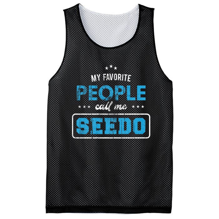 My Favorite People Call Me Seedo Palestinian Grandpa Mesh Reversible Basketball Jersey Tank