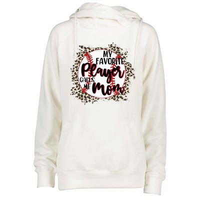 My Favorite Player Calls Me Mom Baseball Lover Gift Womens Funnel Neck Pullover Hood