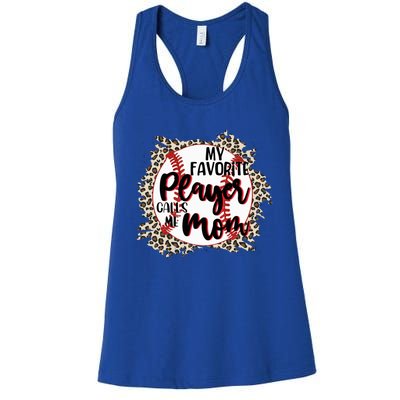 My Favorite Player Calls Me Mom Baseball Lover Gift Women's Racerback Tank