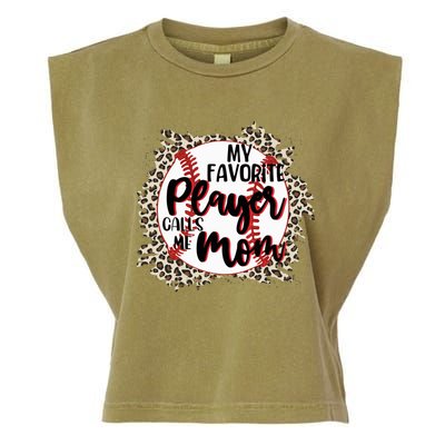 My Favorite Player Calls Me Mom Baseball Lover Gift Garment-Dyed Women's Muscle Tee