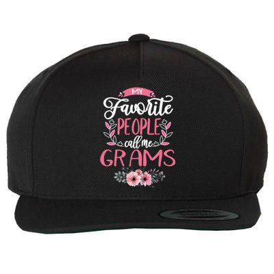 My Favorite People Call Me Grams Grandma Wool Snapback Cap