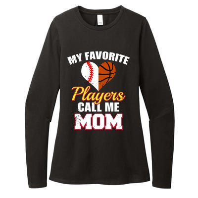 My Favorite Players Call Me Mom Baseball Basketball Mom Gift Womens CVC Long Sleeve Shirt