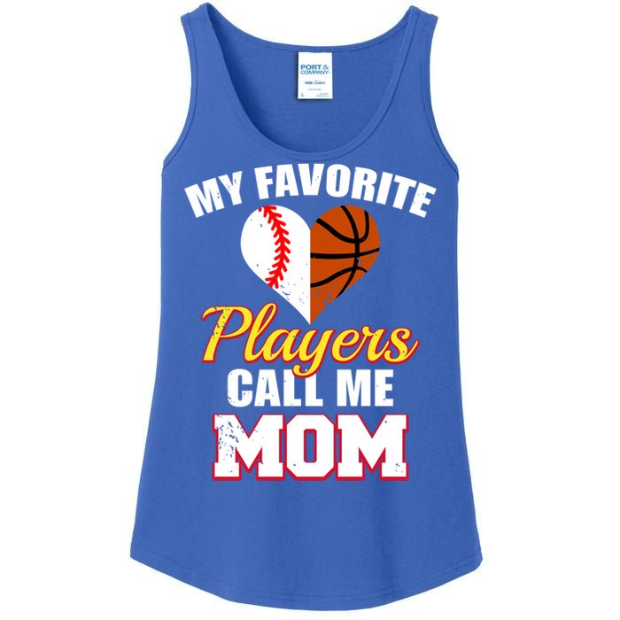 My Favorite Players Call Me Mom Baseball Basketball Mom Gift Ladies Essential Tank