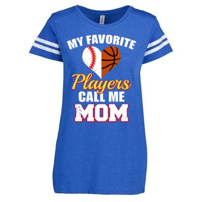 My Favorite Players Call Me Mom Baseball Basketball Mom Gift Enza Ladies Jersey Football T-Shirt