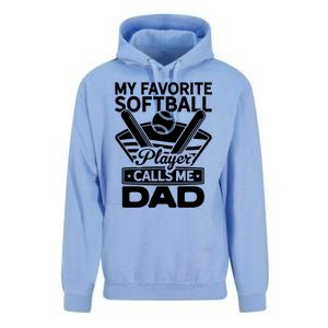 My Favorite Player Calls Me Dad Softball Player Softball Gift Unisex Surf Hoodie