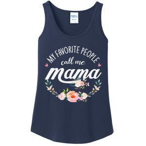 My Favorite People Call Me Mama Floral Mom Mother's Day Gift Ladies Essential Tank